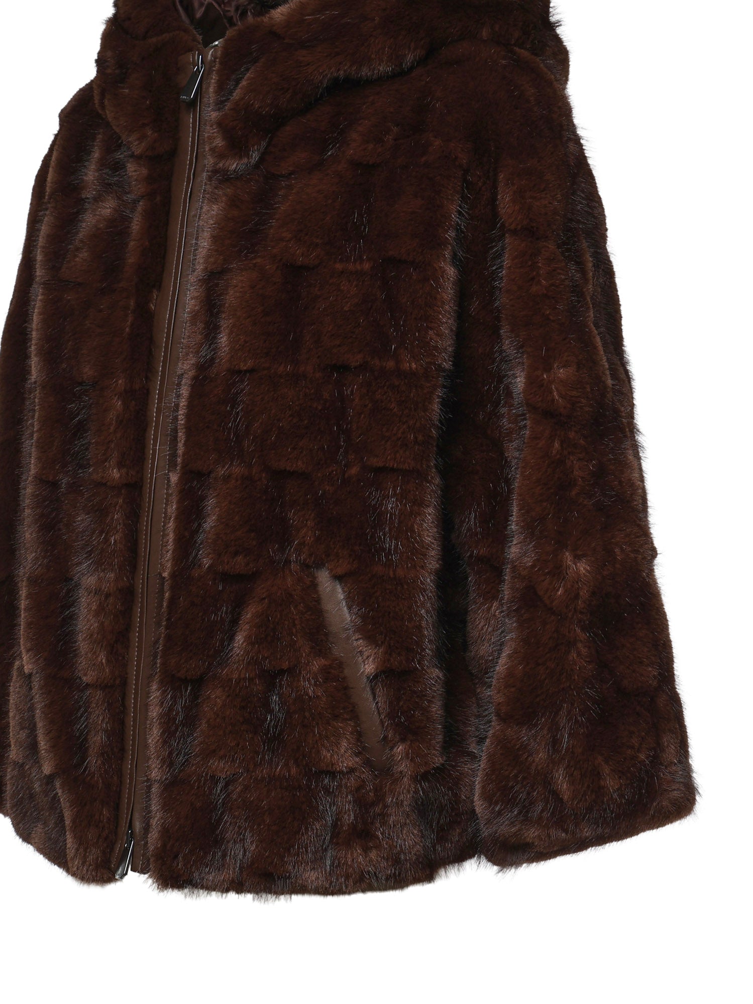 Giacca blouson effetto pelliccia con cappuccio 107054 A3C5M11 PINKO 