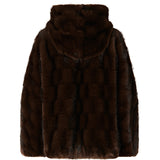 Giacca blouson effetto pelliccia con cappuccio 107054 A3C5M11 PINKO 