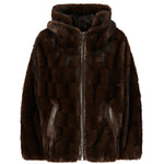 Giacca blouson effetto pelliccia con cappuccio 107054 A3C5M11 PINKO 