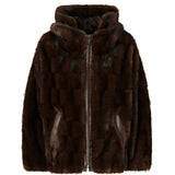 Giacca blouson effetto pelliccia con cappuccio 107054 A3C5M11 PINKO 
