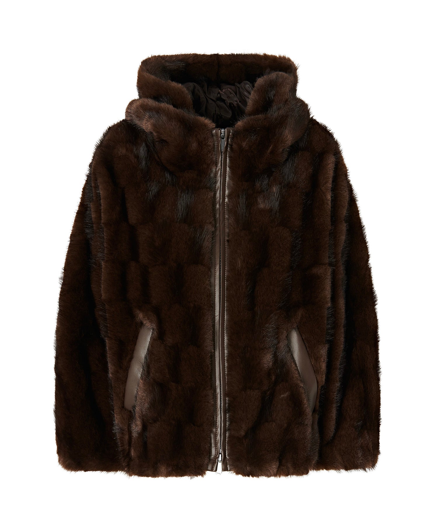 Giacca blouson effetto pelliccia con cappuccio 107054 A3C5M11 PINKO 