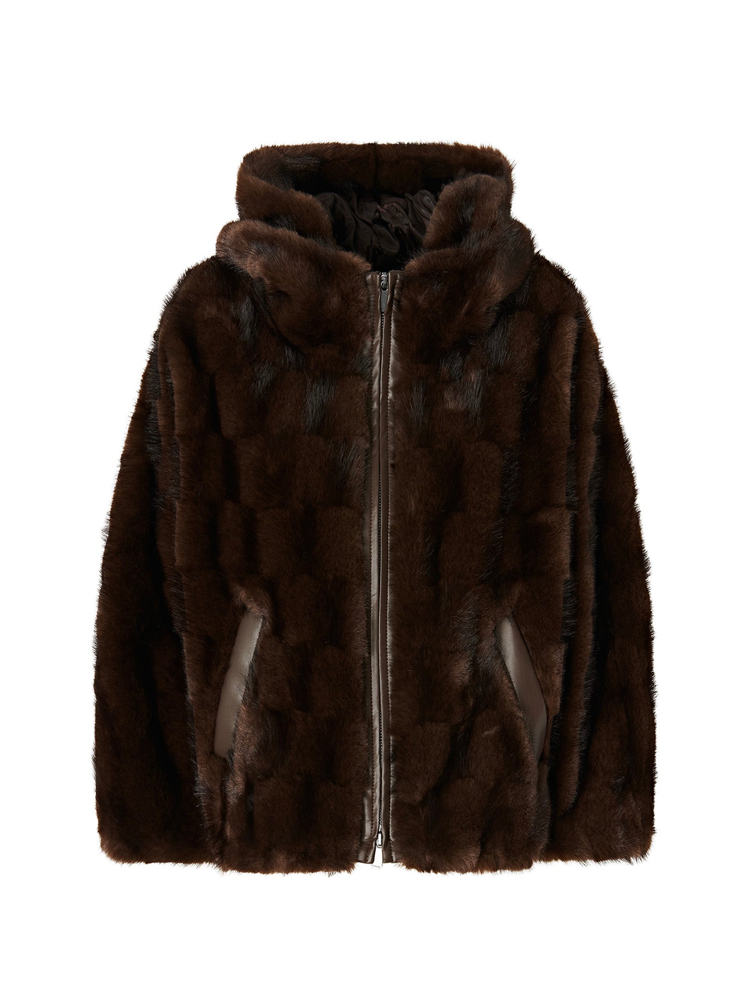 Giacca blouson effetto pelliccia con cappuccio 107054 A3C5M11 PINKO 