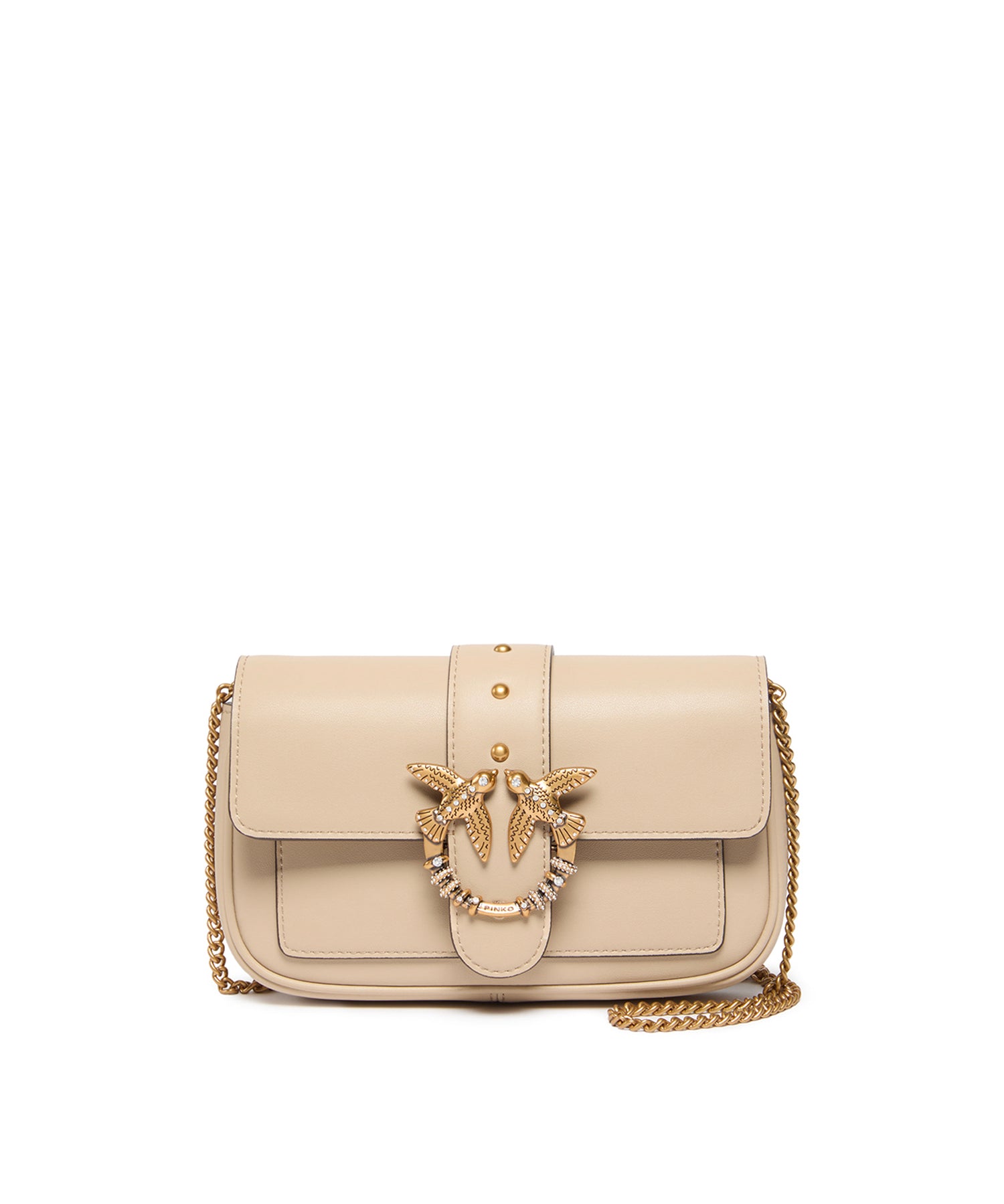 Borsa a spalla Love Bag Pocket in pelle con fibbia gioiello 107072 A0F1C50Q PINKO 