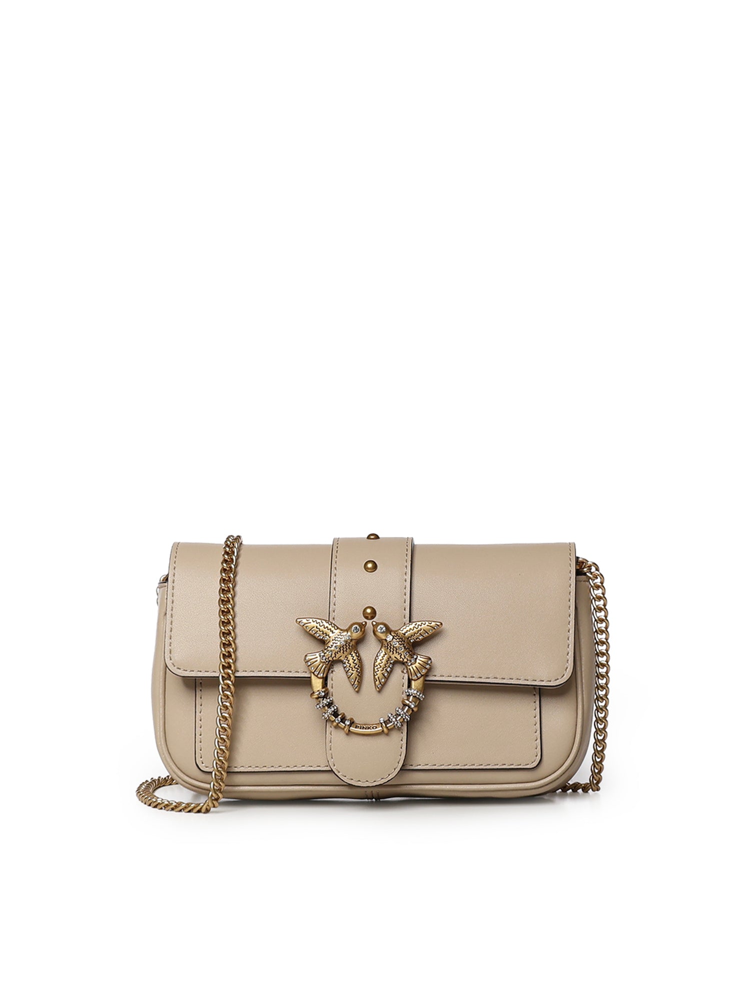 Borsa a spalla Love Bag Pocket in pelle con fibbia gioiello 107072 A0F1C50Q PINKO 