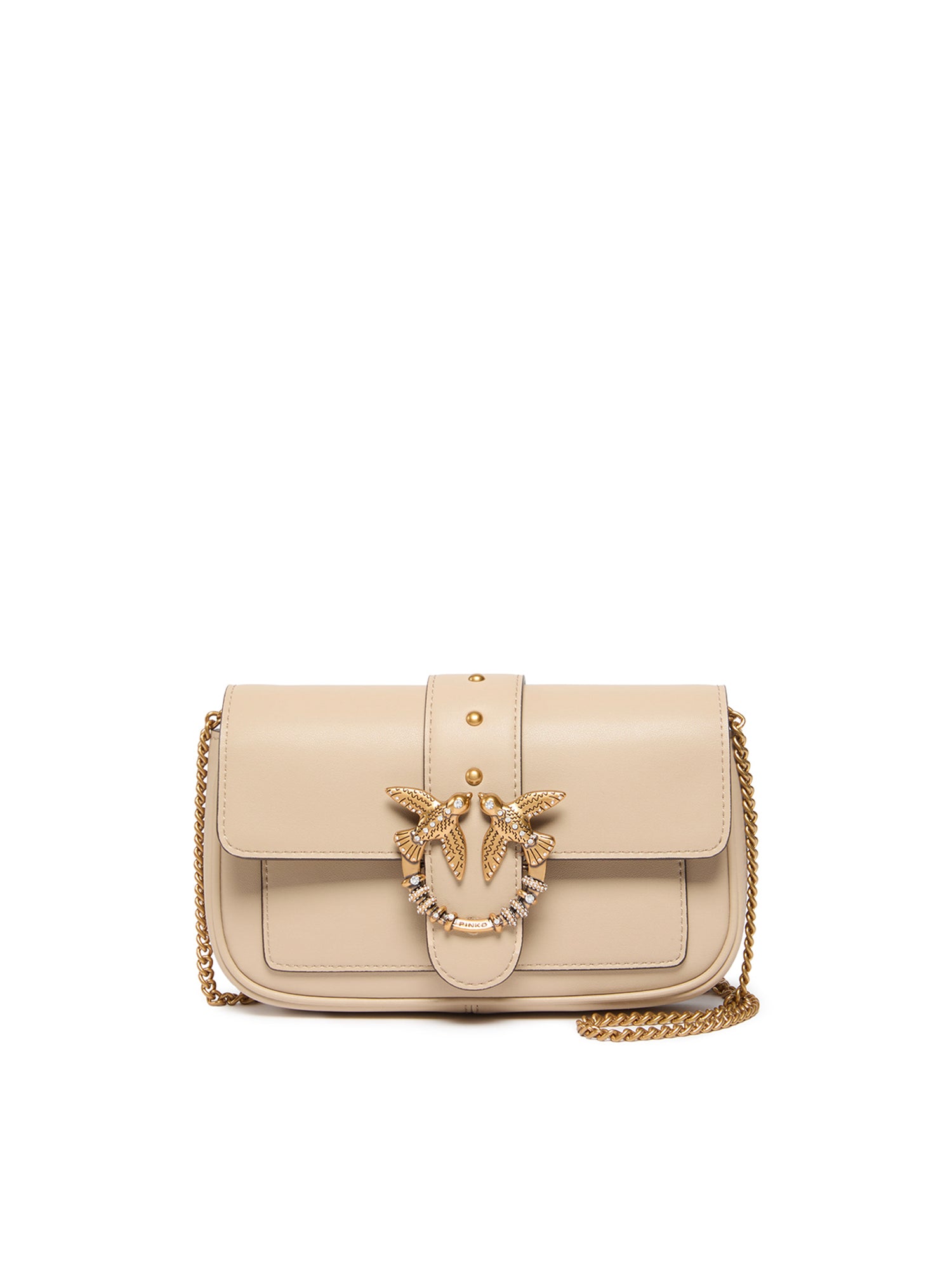 Borsa a spalla Love Bag Pocket in pelle con fibbia gioiello 107072 A0F1C50Q PINKO 