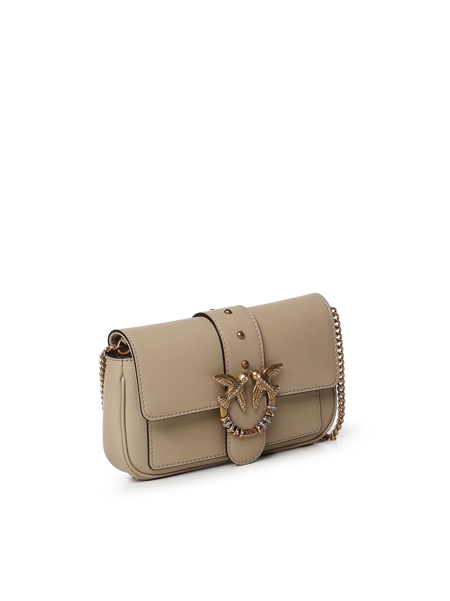 Borsa a spalla Love Bag Pocket in pelle con fibbia gioiello 107072 A0F1C50Q PINKO 