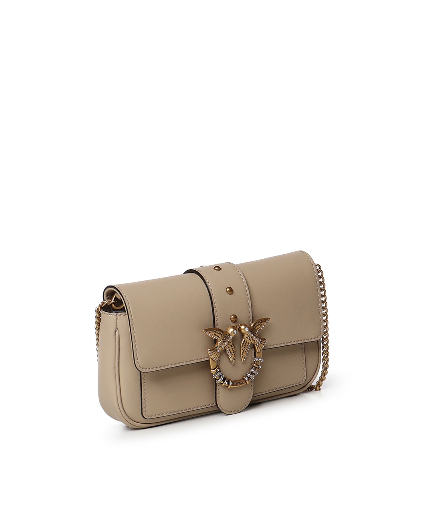 Borsa a spalla Love Bag Pocket in pelle con fibbia gioiello 107072 A0F1C50Q PINKO 