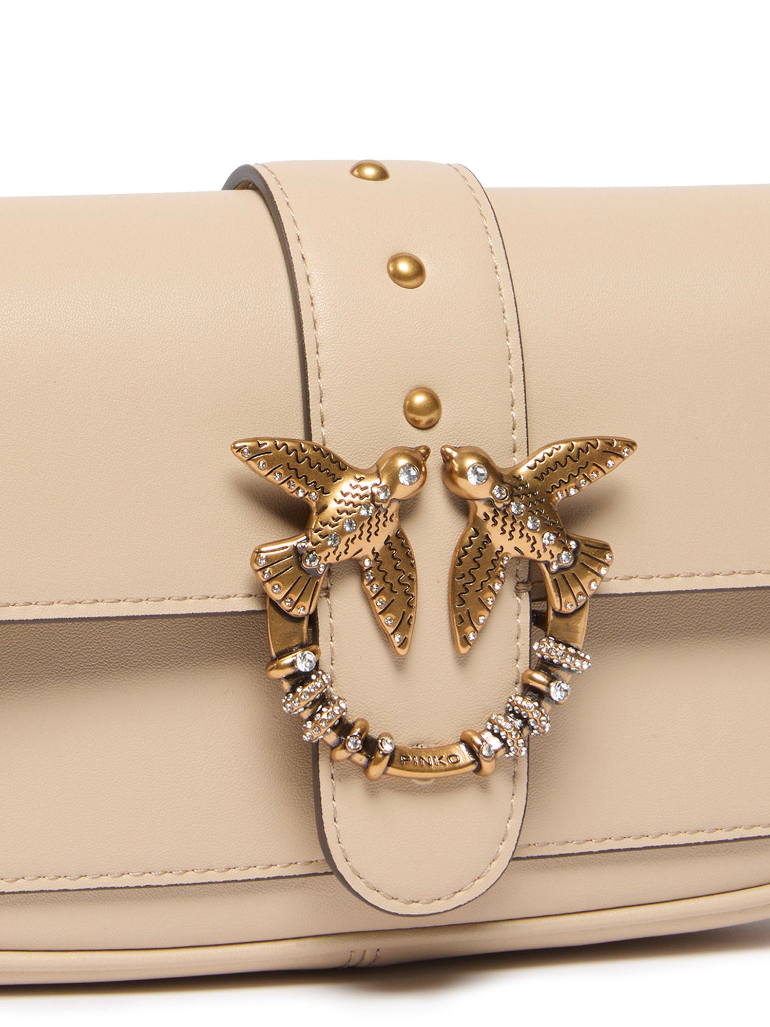 Borsa a spalla Love Bag Pocket in pelle con fibbia gioiello 107072 A0F1C50Q PINKO 