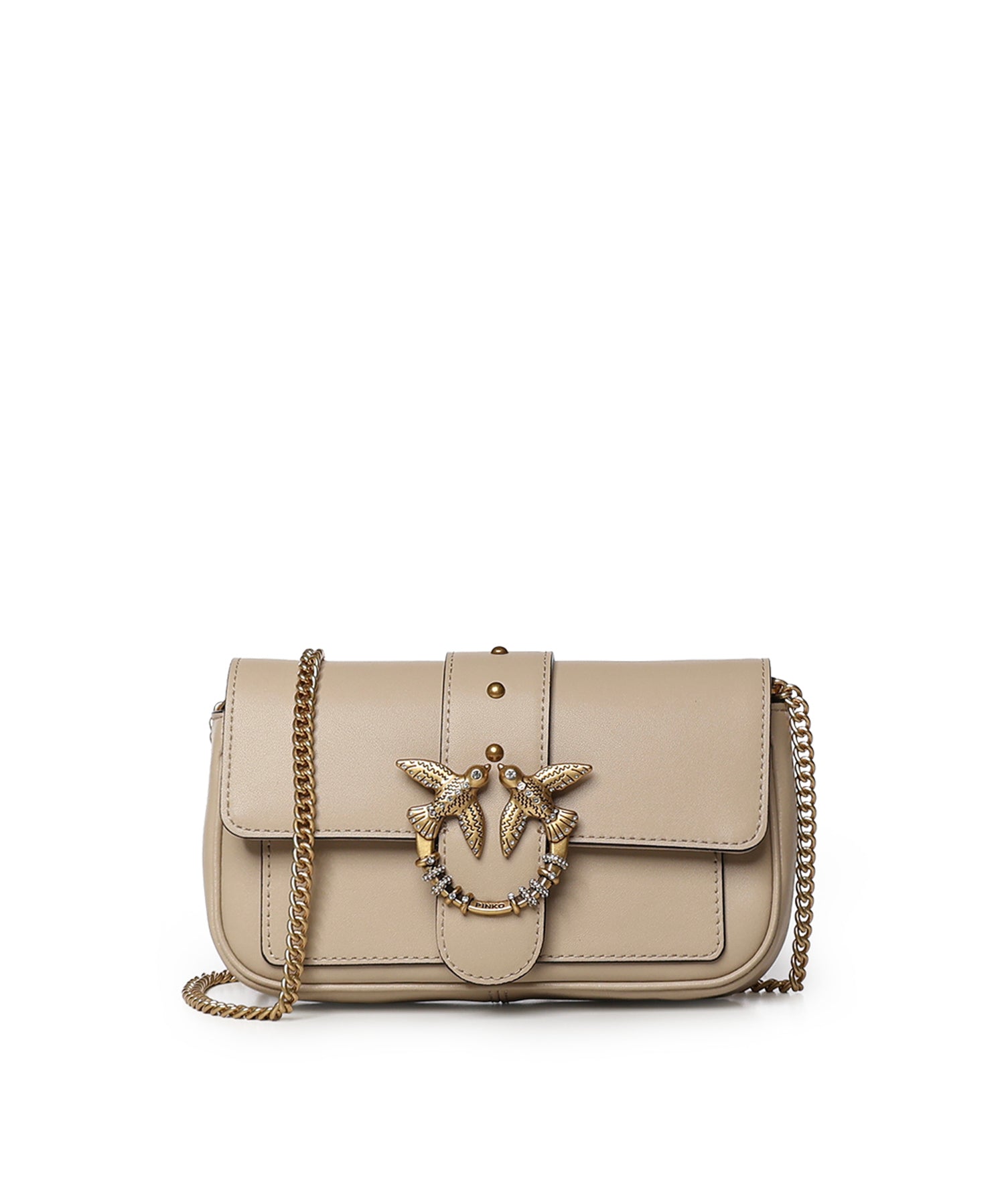 Borsa a spalla Love Bag Pocket in pelle con fibbia gioiello 107072 A0F1C50Q PINKO 