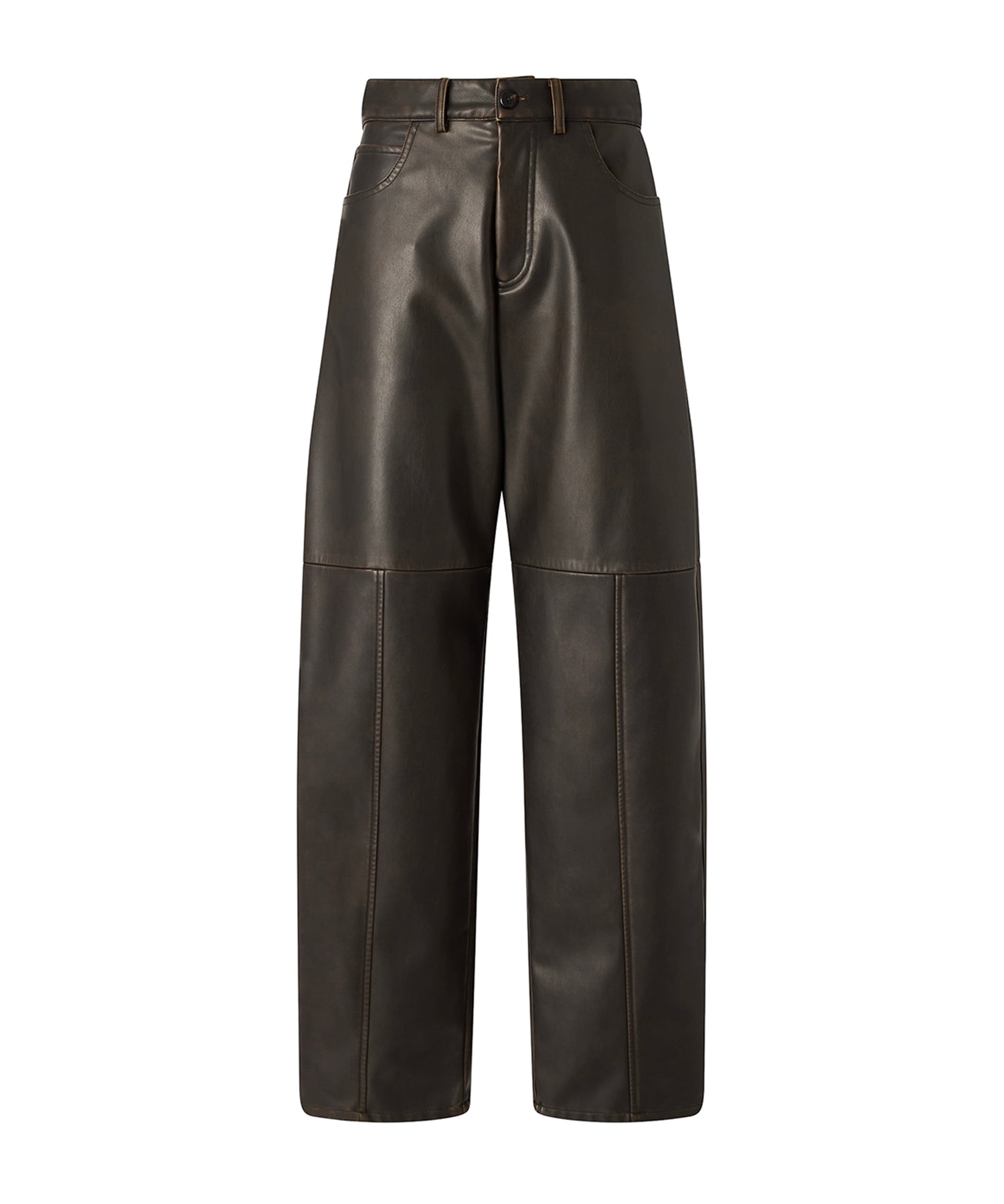 Pantaloni barrel fit in tessuto effetto nappa 107077 A3E8L64 PINKO 