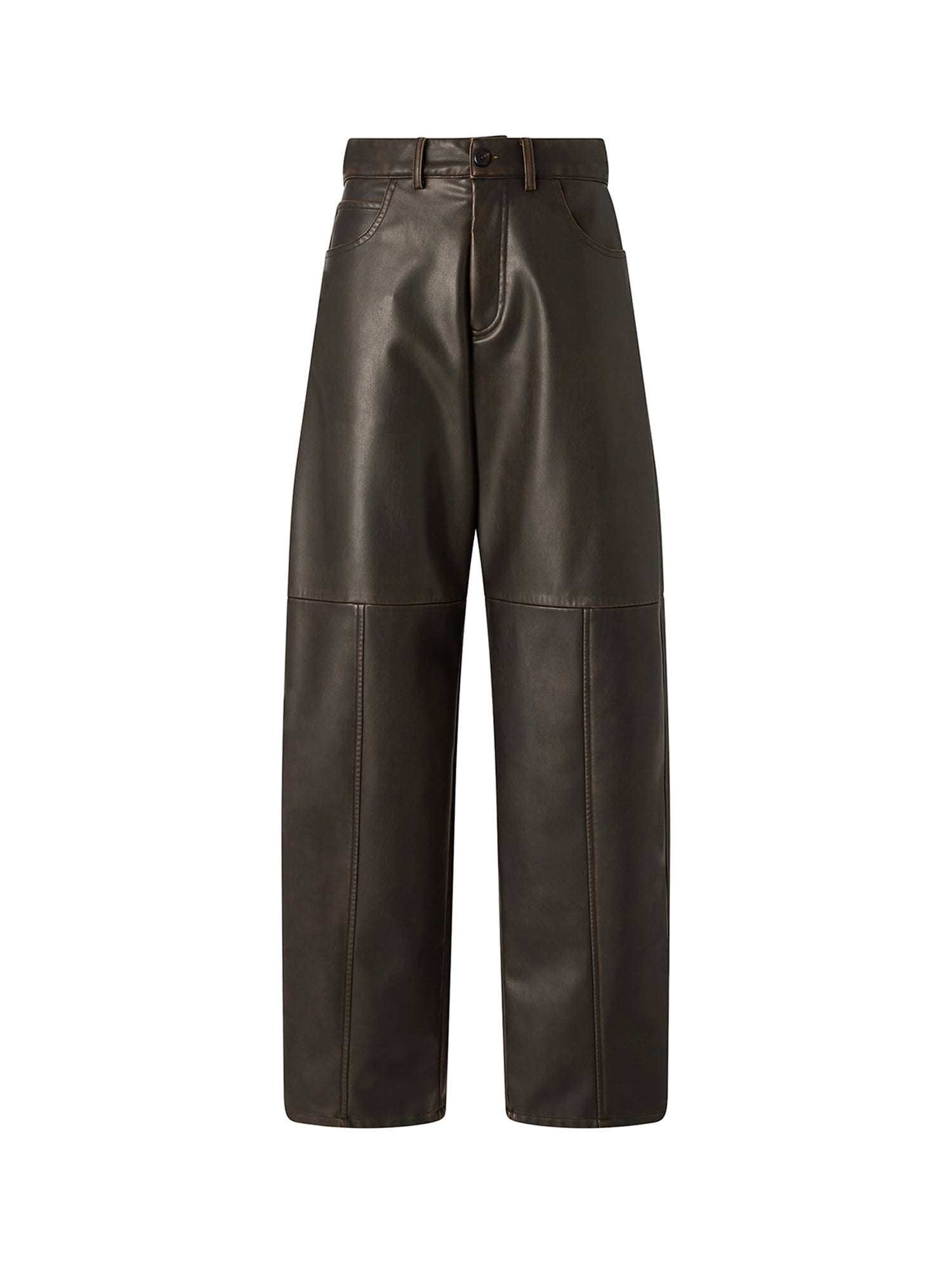 Pantaloni barrel fit in tessuto effetto nappa 107077 A3E8L64 PINKO 