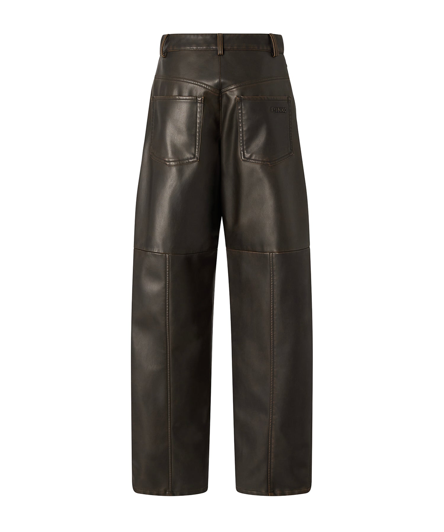 Pantaloni barrel fit in tessuto effetto nappa 107077 A3E8L64 PINKO 