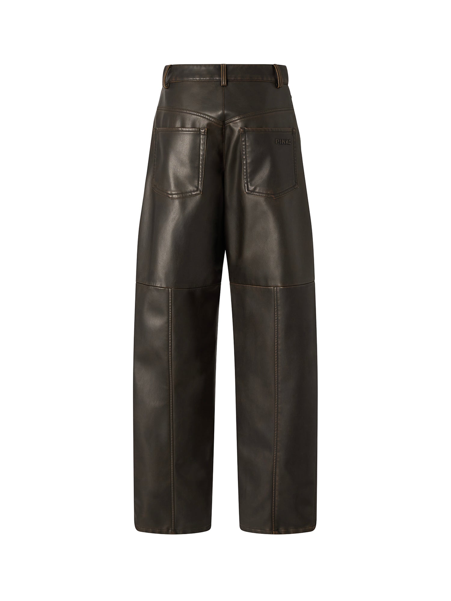 Pantaloni barrel fit in tessuto effetto nappa 107077 A3E8L64 PINKO 
