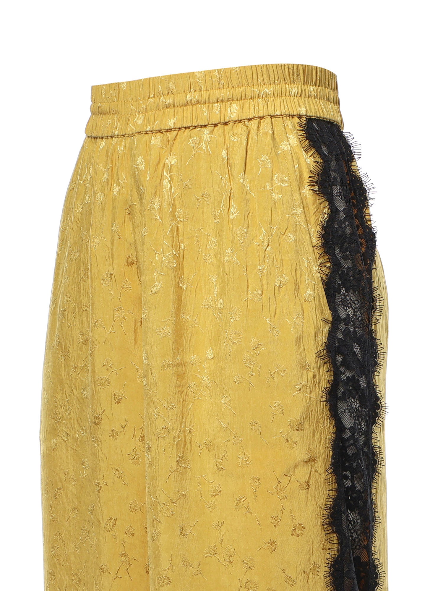Pantaloni palazzo con motivo floreale e banda in pizzo 107147 A3FCH54 PINKO 
