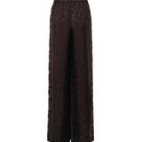 Pantaloni palazzo con motivo floreale e banda in pizzo 107147 A3FCL72 PINKO 