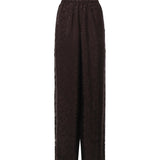 Pantaloni palazzo con motivo floreale e banda in pizzo 107147 A3FCL72 PINKO 