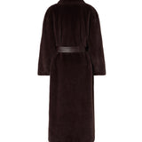 Cappotto lungo effetto pelliccia con cintura 107168 A3FKL72 PINKO 