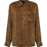 Camicia in twill di cupro e viscosa 107169 A3F8M10 PINKO 