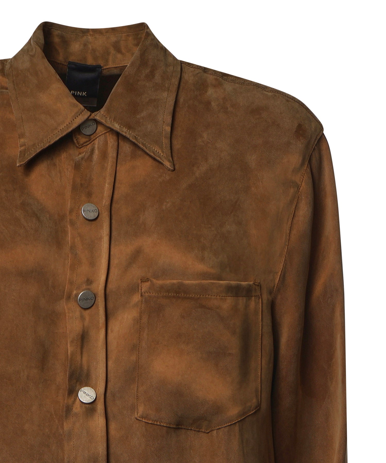 Camicia in twill di cupro e viscosa 107169 A3F8M10 PINKO 