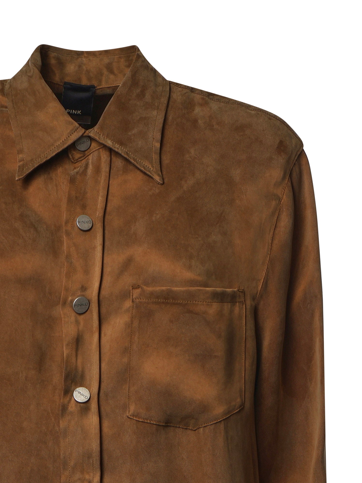Camicia in twill di cupro e viscosa 107169 A3F8M10 PINKO 