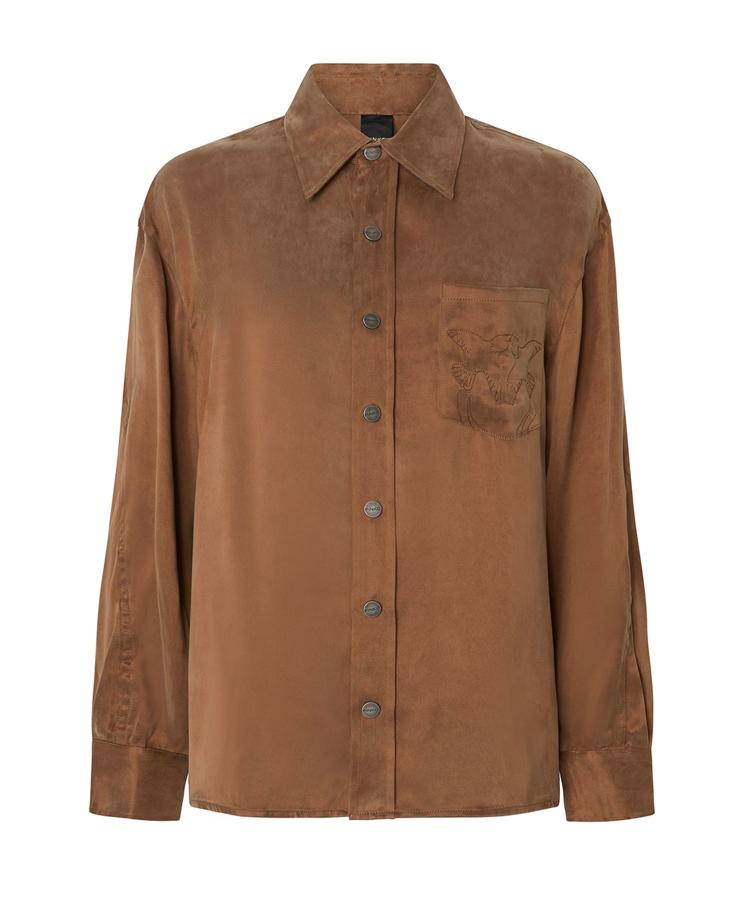 Camicia in twill di cupro e viscosa 107169 A3F8M10 PINKO 