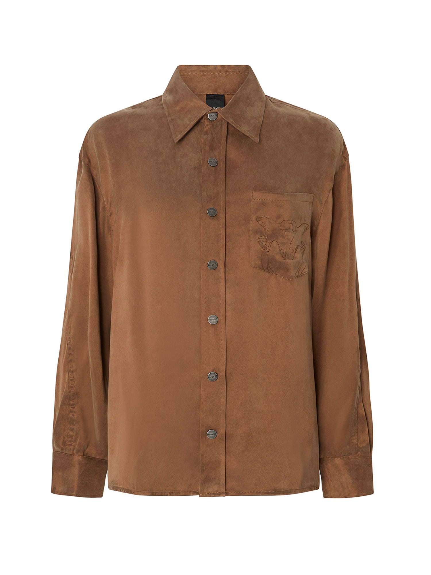 Camicia in twill di cupro e viscosa 107169 A3F8M10 PINKO 