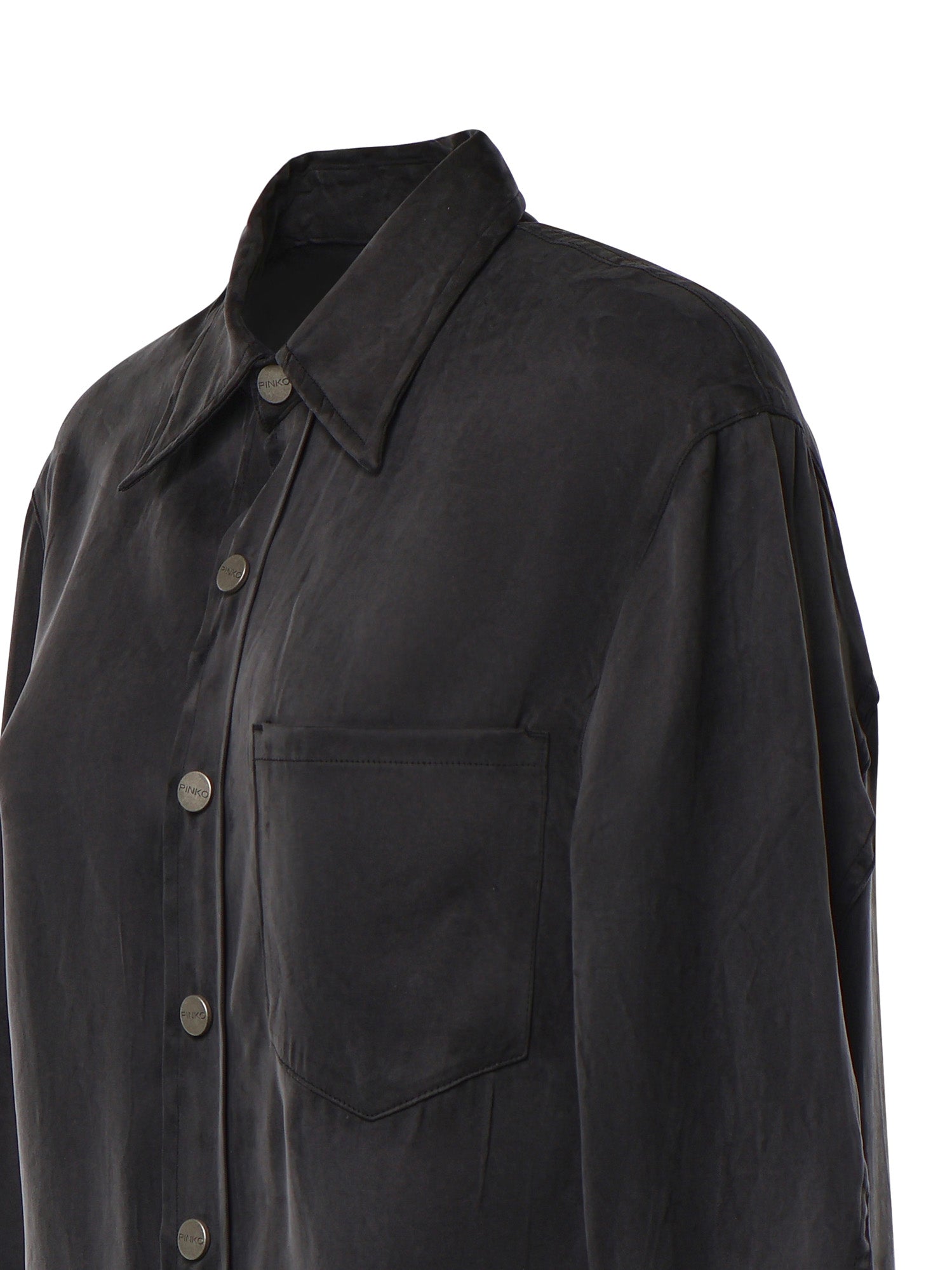 Camicia in twill di cupro e viscosa 107169 A3F8Z98 PINKO 