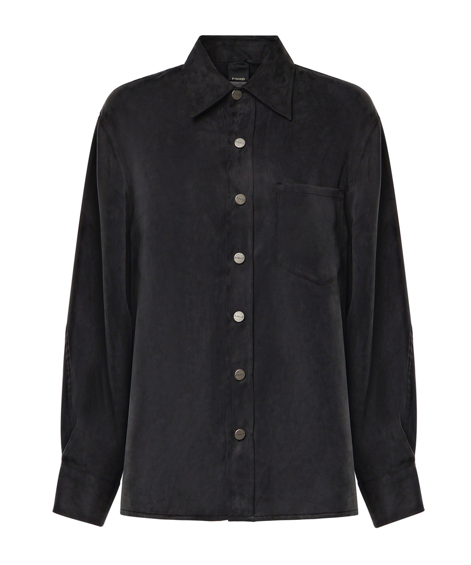 Camicia in twill di cupro e viscosa 107169 A3F8Z98 PINKO 