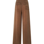 Pantaloni palazzo in twill mano pesca 107170 A3F8M10 PINKO 