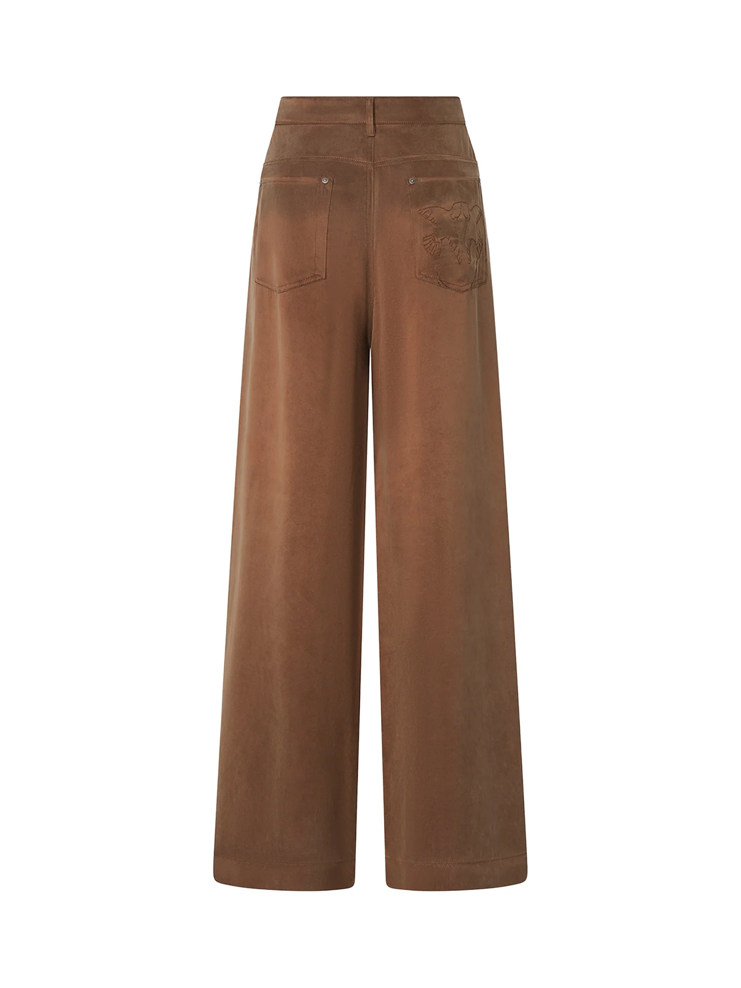 Pantaloni palazzo in twill mano pesca 107170 A3F8M10 PINKO 