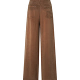 Pantaloni palazzo in twill mano pesca 107170 A3F8M10 PINKO 