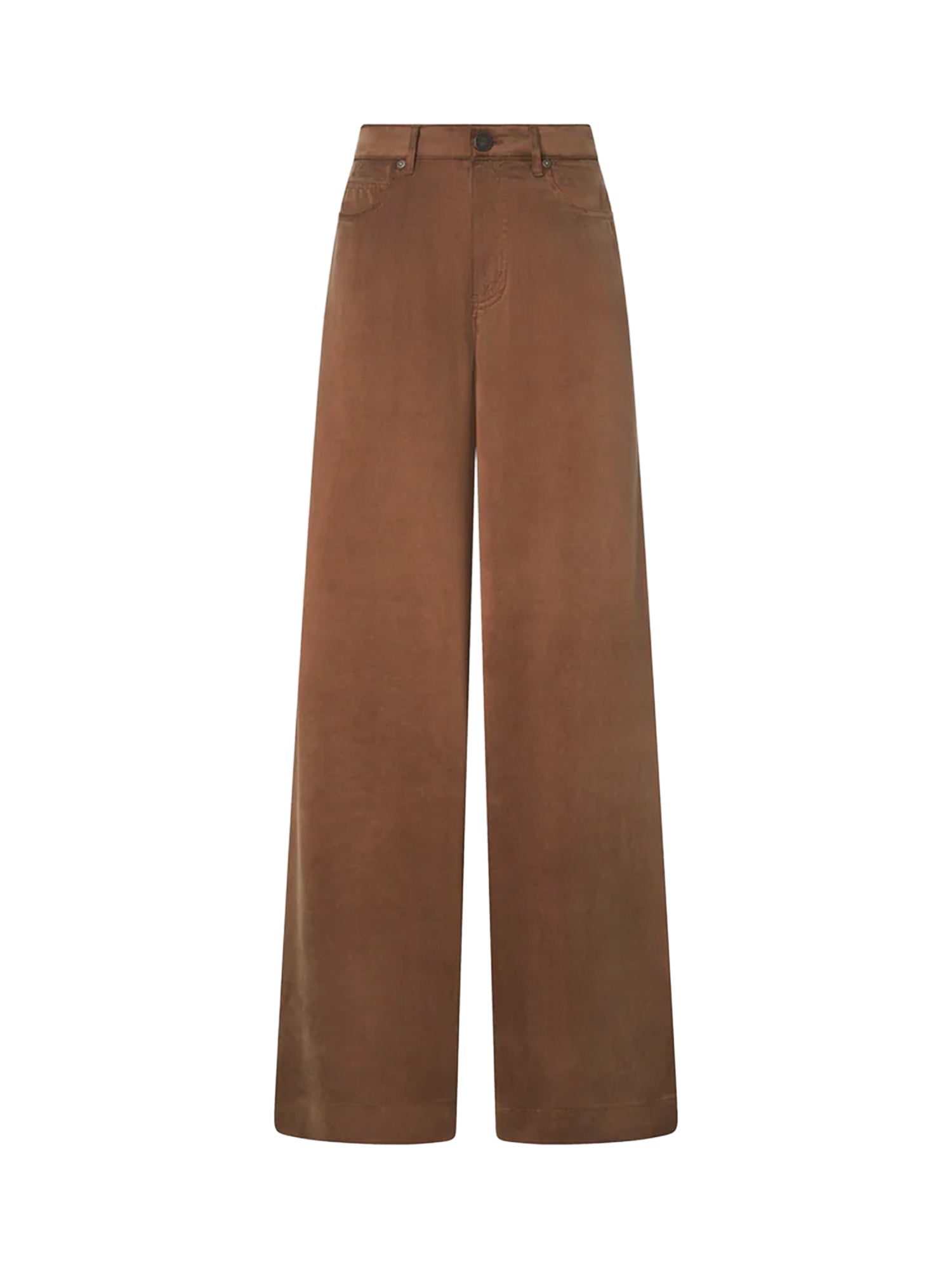 Pantaloni palazzo in twill mano pesca 107170 A3F8M10 PINKO 