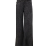 Pantaloni palazzo in twill mano pesca 107170 A3F8Z98 PINKO 