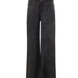Pantaloni palazzo in twill mano pesca 107170 A3F8Z98 PINKO 