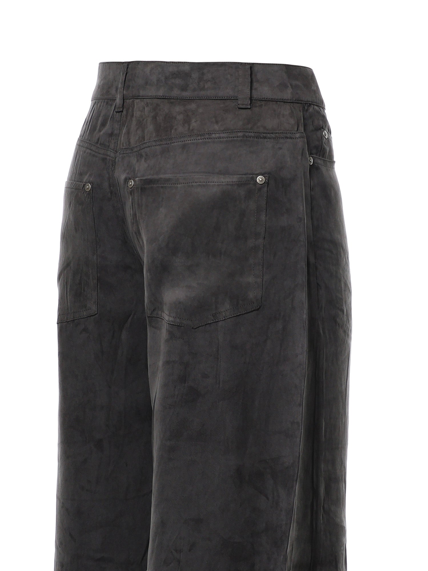 Pantaloni palazzo in twill mano pesca 107170 A3F8Z98 PINKO 