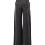 Pantaloni palazzo in twill mano pesca 107170 A3F8Z98 PINKO 