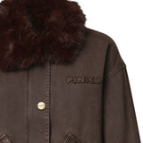 Caban in cotone con dettagli effetto pelliccia 107219 A3GVL64 PINKO 