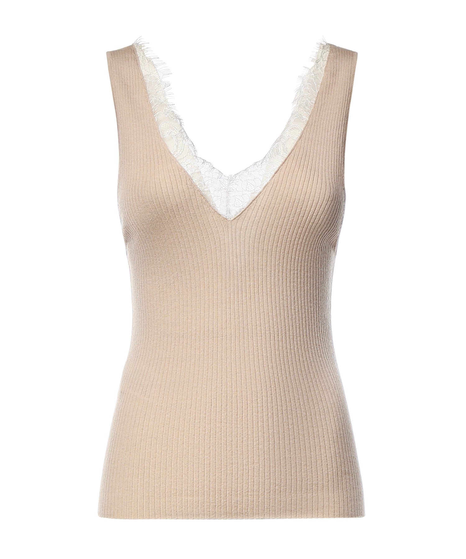 Canotta con scollo in pizzo 107266 A3I0I20 PINKO 