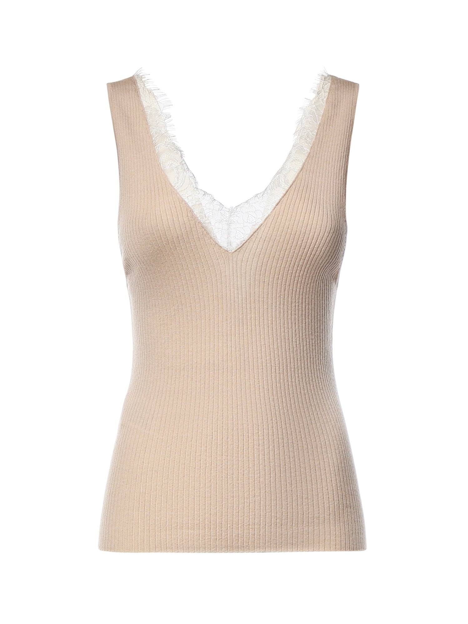 Canotta con scollo in pizzo 107266 A3I0I20 PINKO 