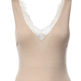 Canotta con scollo in pizzo 107266 A3I0I20 PINKO 