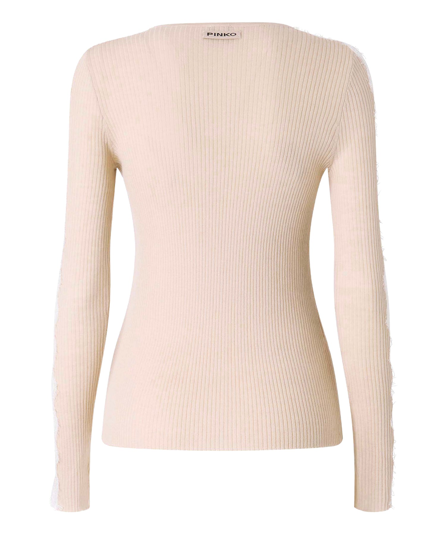 Maglia a costine con pizzo 107269 A3I0I20 PINKO 