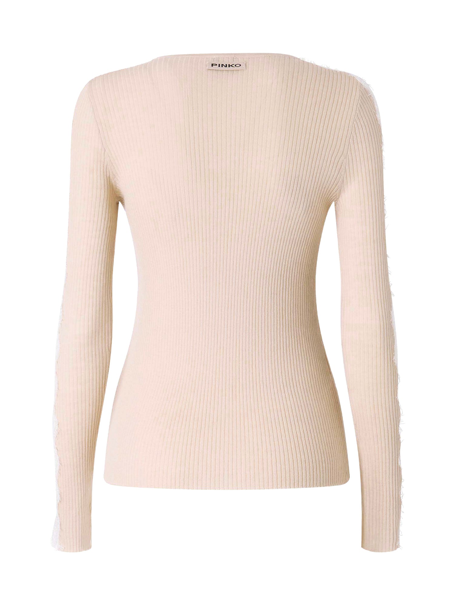 Maglia a costine con pizzo 107269 A3I0I20 PINKO 