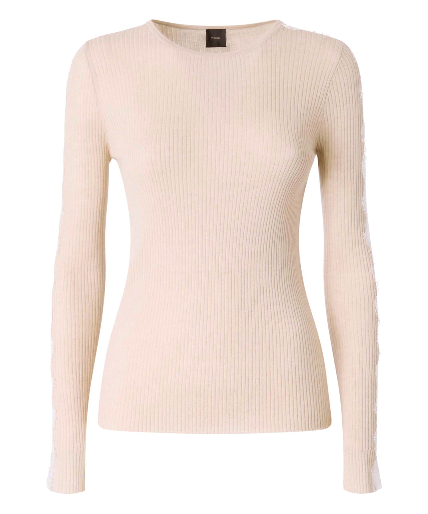 Maglia a costine con pizzo 107269 A3I0I20 PINKO 
