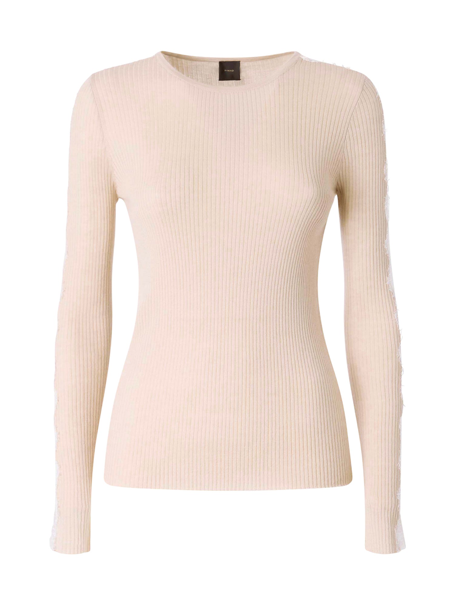 Maglia a costine con pizzo 107269 A3I0I20 PINKO 