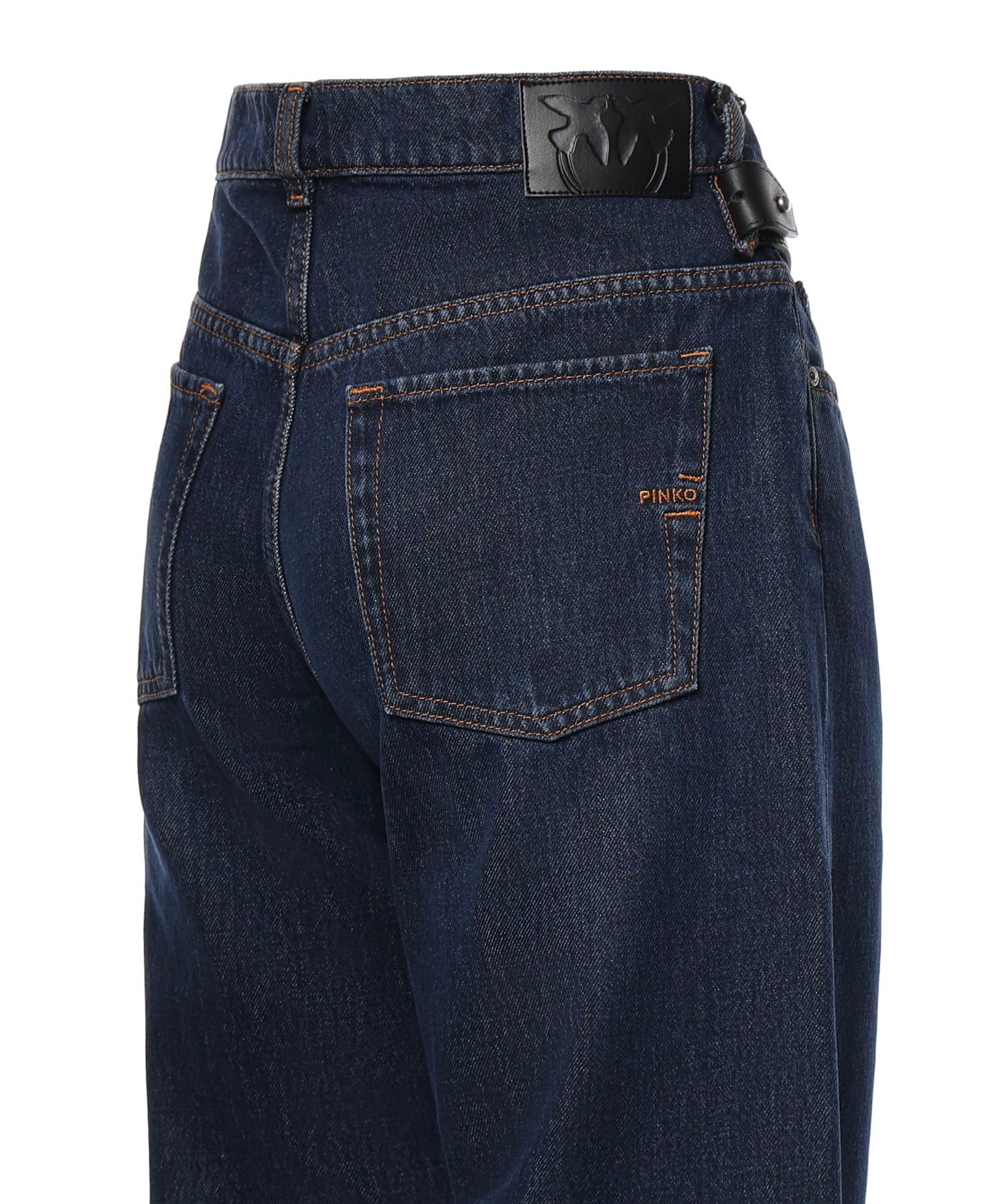 Jeans cropped con cintura in pelle 107277 A3HGPJB PINKO 