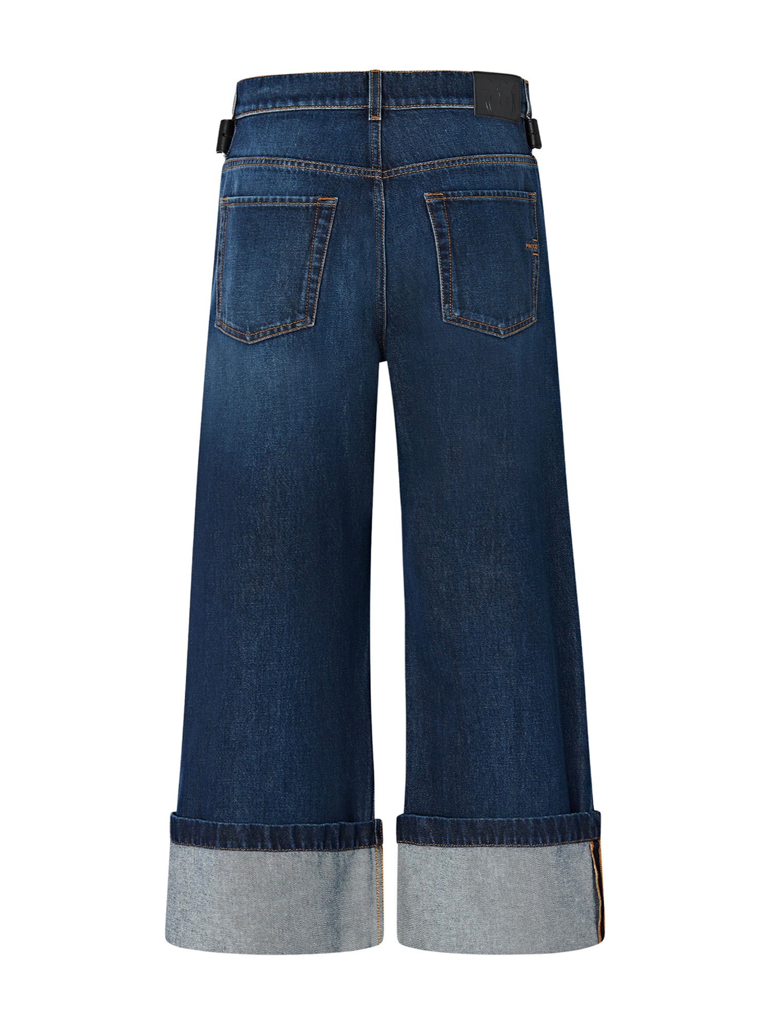 Jeans cropped con cintura in pelle 107277 A3HGPJB PINKO 