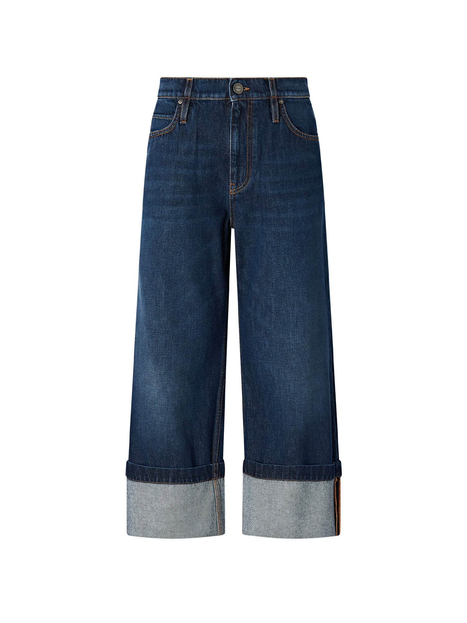 Jeans cropped con cintura in pelle 107277 A3HGPJB PINKO 
