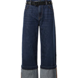 Jeans cropped con cintura in pelle 107277 A3HGPJB PINKO 