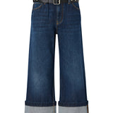 Jeans cropped con cintura in pelle 107277 A3HGPJB PINKO 
