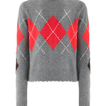 Cardigan in lana e cashmere a rombi 107284 A3IEIL1 PINKO 